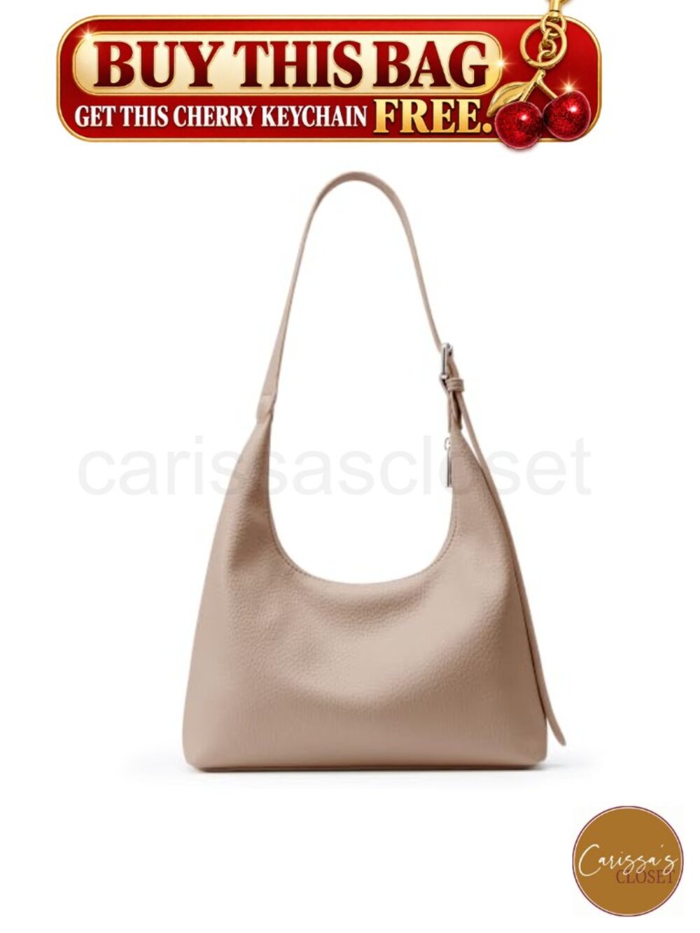✨ Crescent Tote Bag Vegan Leather Hobo Underarm Zipper Handbag Crossbody